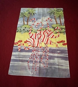 PAUL BRENT TROPICAL NAVIDAD JARDÍN BANDERA MENTA FLAMENCO PALMERAS 42×29 - Imagen 1 de 9