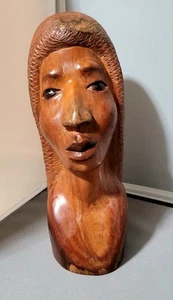 Vintage Large Wood Hand Carved Female Sculpture - Picture 1 of 16