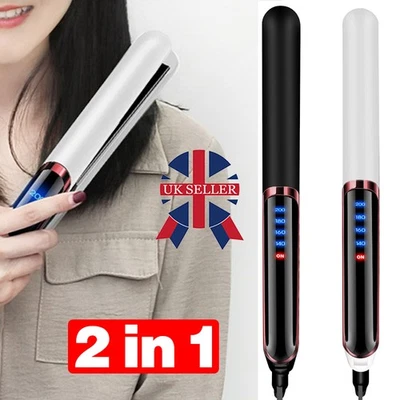 Hair Straightener Curler 2 in1 Salon Styling Nano Ceramic Flat Iron Hairstyling - Image 1 of 4