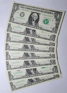 2017 Atlanta Fed Res $1 RADAR Bank Note Serial #59925992 + 7 Consec ~ GEM UNC ~ - Picture 1 of 15