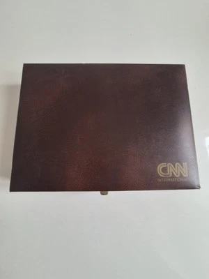 Vintage Brown Faux Leather Backgammon  Set in Mini Travel Case  - Image 1 of 4