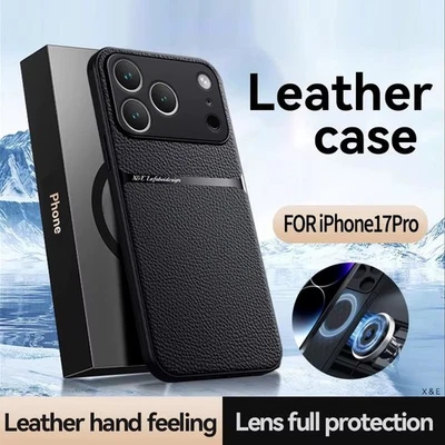 HÜLLE FÜR APPLE IPHONE SMARTPHONES MagSafe Leder Hülle iPhone 17 Pro Max 17 Pro 17 Air 16 15 14 13 12 11 Case