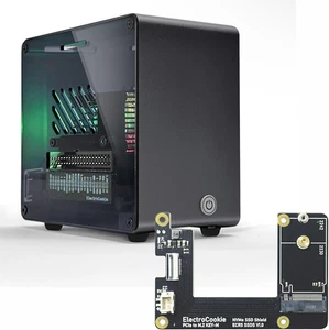 Raspberry Pi 5 Gehäuse, Aluminium Mini Tower Gehäuse mit M.2 Nvme SSD Pcie HAT und Act - Bild 1 von 9