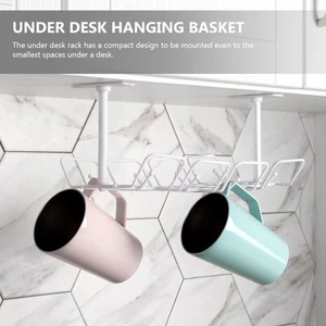 2 Pcs Kabelspeicherregal Unter Dem Desk Organizer Schreibtischhalter - Afbeelding 1 van 12
