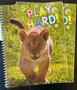 2 Baby Zoosters Lion Cub Notebooks Mead Wide Ruled 2016 Spiral Bound Perforated - Picture 1 of 5