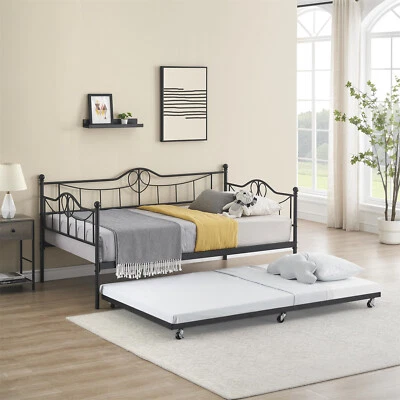 Sofá cama sofá cama y nido doble con marco de cama plataforma nido extraíble Foto 1 de 4