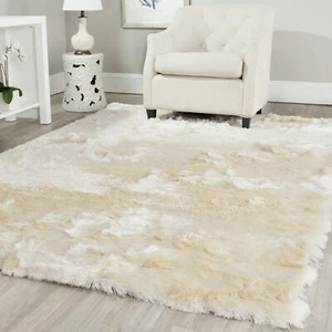 Safavieh Hand-Tufted Silken IVORY Shag Area Rugs - SG511-1212 - Picture 1 of 23
