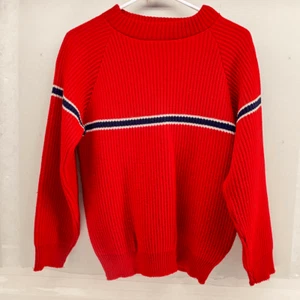 Vintage Colorado Knits Red Blue 100% Virgin Wool Ski Snowboard Sweater Size S - Picture 1 of 4