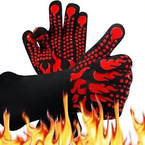 BBQ Hitzebeständige Handschuhe Ofen Grill Topf Halter Küche Kochen Handschuhe bis 1472 ° F - Bild 1 von 7
