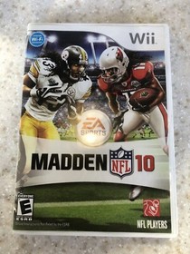 MADDEN NFL 2010 FOOTBALL NINTENDO WII GAME DISC AND CASE WORKS PERFECTLY NES HQ