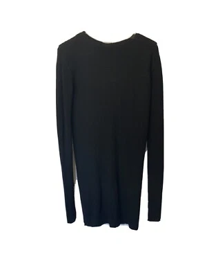 Suéter túnica pequeña de lana negra larga Rick Owens Mountain F/W 12 Foto 1 de 4