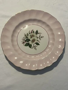 VINTAGE JOHNSON BROS ENGLISH PALE PINK/WHITE LARGE DINNER/SERVING PLATE-25.5 CMS - Picture 1 of 9