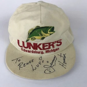Vintage Autographed Fishing Legend JIMMY HOUSTON Baseball Cap Hat - Picture 1 of 4