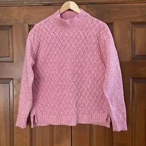 Talbots Women’s Cotton Blend Marled Pink Mock Neck Sweater Women’s Size Large L - Bild 1 von 5