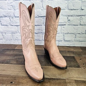 Lucchese 1883 Pink Goat Western Cowboy Cowgirl Boots N4531.54 Women's Size 9 B - Picture 1 of 11