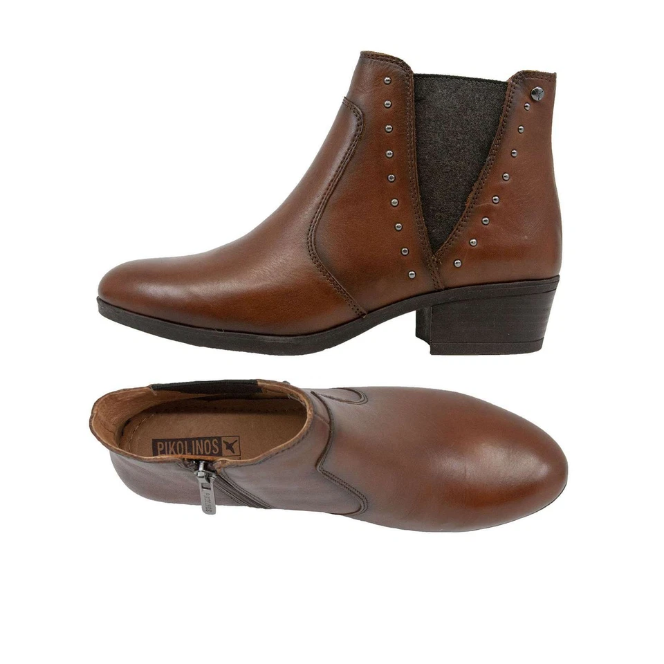 Pikolinos Brown Leather Ankle Boots with zipper - Size 39
