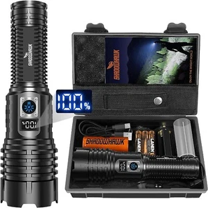 LED Torch Rechargeable Flashlight, 30000 Lumens XHM77.2 Super Bright Torches, H - Picture 1 of 7