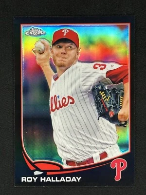 2013 Topps Chrome Roy Halladay Black Refractor /100 Phillies - Image 1 of 2