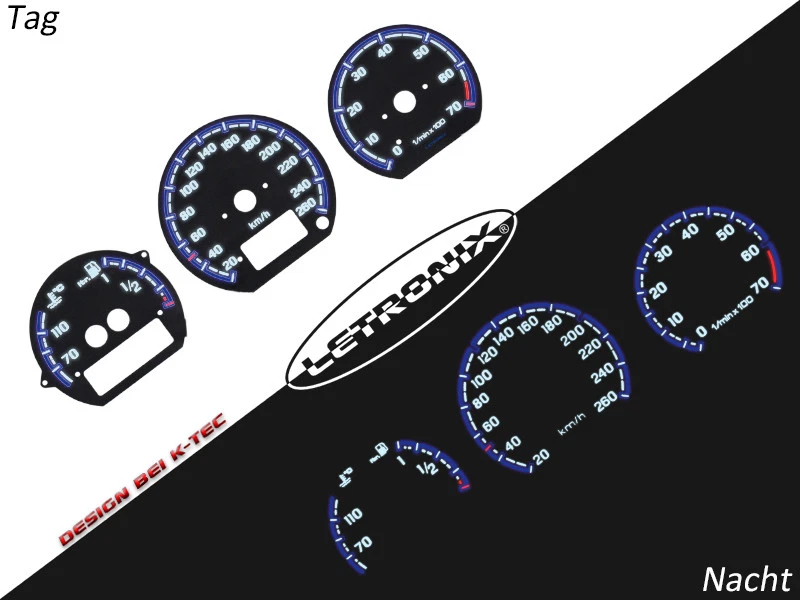 LETRONIX Plasma Tacho Tachoscheiben EL-Dash VW Corrado Passat VR6 G60 Digital - Bild 1 von 1
