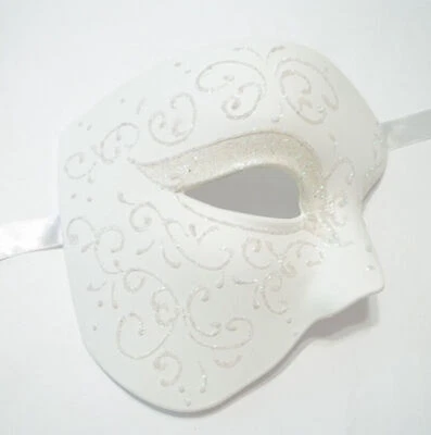 Off White Phantom of The Opera Costume Masquerade Mardi Gras Party Mask - Image 1 of 4
