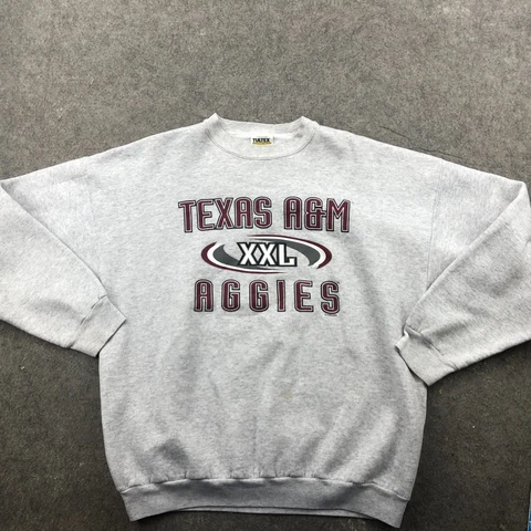 Vintage Texas A&M Aggies Sweatshirt Mens XL Gray Maroon Spell Out Fleece * Cover