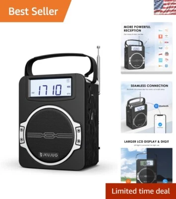 Rechargeable AM/FM Digital Radio with Bluetooth & Large LCD Display - Gift Ready - Image 1 of 4