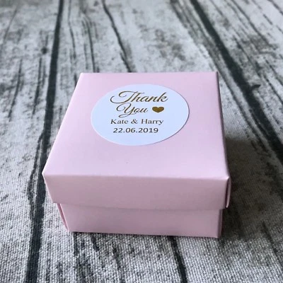 Pink Rose Gold Foil Personalized Gift Labels Wedding Thank You Favour Stickers - image 1 of 4