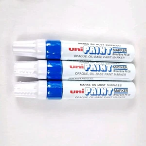 Uni-Paint 63733 PX-30 Oil-Based Permanent Marker, Broad Line, Blue, 3-Pack - Picture 1 of 5