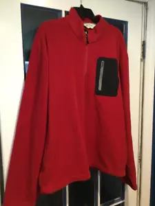 Orvis Pullover Herren 2XL Rot 1/4 Zip und Druckknopf Langarm Brust Reißverschlusstasche - Bild 1 von 6