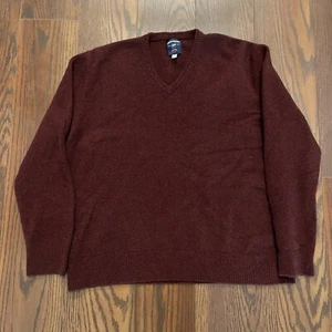 Vintage Bills Khakis Herren Kastanienbrauner Wollpullover XL Made In USA Geelong Lammwolle - Bild 1 von 8