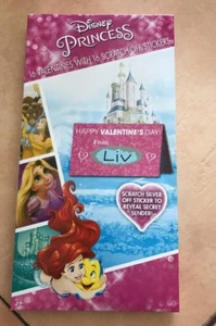 Disney Princesses 16 Valentines Cards With 16 Scratch-Off Stickers Secret (FF) - Picture 1 of 4