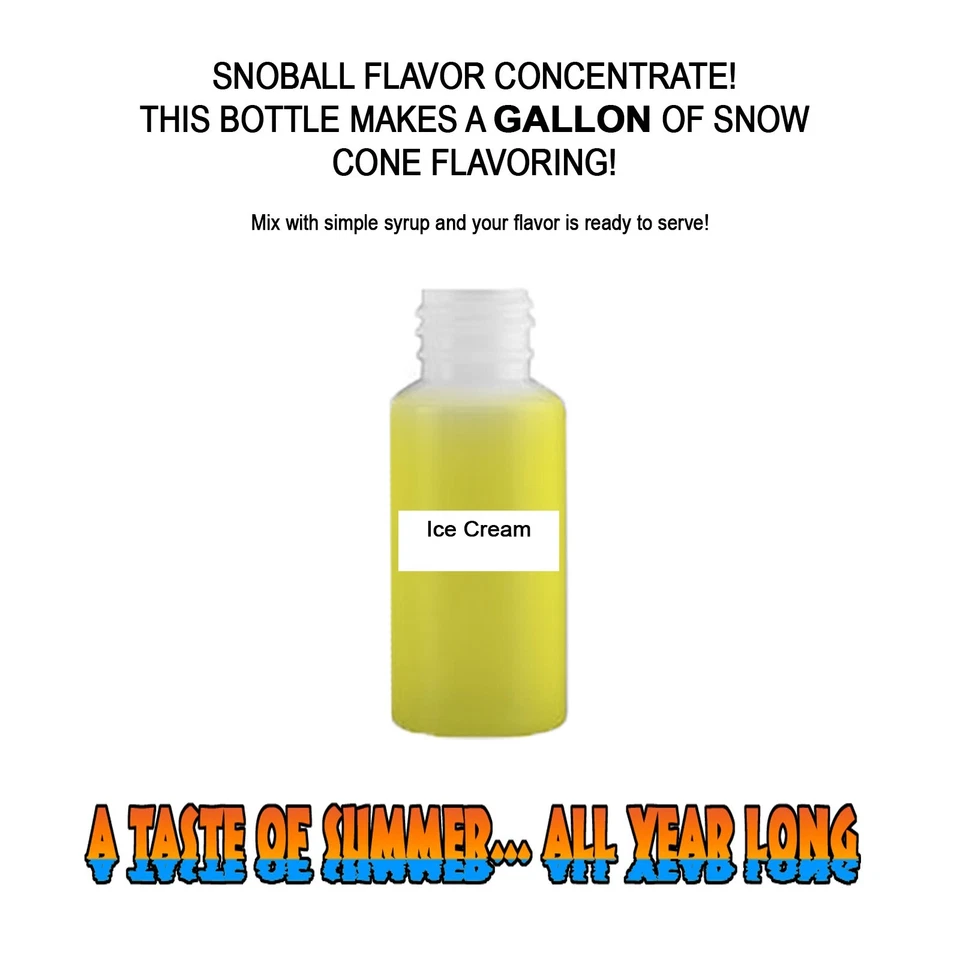 SUMMER SNOW ENTERTAINMENT ICE CREAM SYRUP MIX SHAVED ICE / SNOW CONE Flavor GALLON CONCENTRATE #1