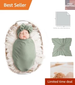 Lightweight Newborn Swaddle Blanket with Headband - Perfect for Napping & Photos - Picture 1 of 10