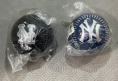 2001 New York Yankees & Mets Logo Ltd Edition Fotoball Baseball Rare "Lot of 2" Cover