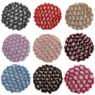 JUSTFOX Red Dutt red para el cabello moño ballet ayuda para el peinado tela red para nudos con pedrería