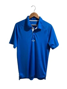 Oakley Ohydrolix Collared Golf Polo Shirt Blue Mens Size Medium GUC - Picture 1 of 8