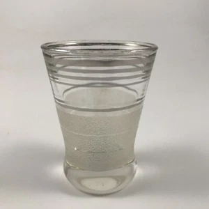 Vintage WEST VIRGINIA Glass "FROST NIP" COCKTAIL GLASS 3" Textured, Platinum - Picture 1 of 6