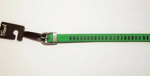 NEW FOSSIL AGED SILVER TONE BUCKLE,BRIGHT GREEN LEATHER RIVET STUD SKINNY BELT - Picture 1 of 6