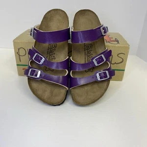 Birkenstock Birki’s Havanna Purple Birko-Flor 3 Strap Sandal US 5.5-6 EU 36 - Picture 1 of 11