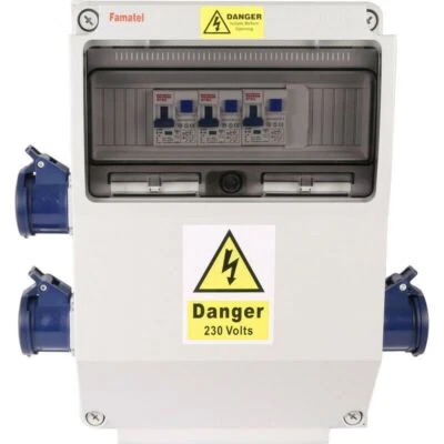 Famatel Caravan / Campsite Electric Hook Up Unit 3 Way 16A Socket - CAV3-10 - Image 1 of 4