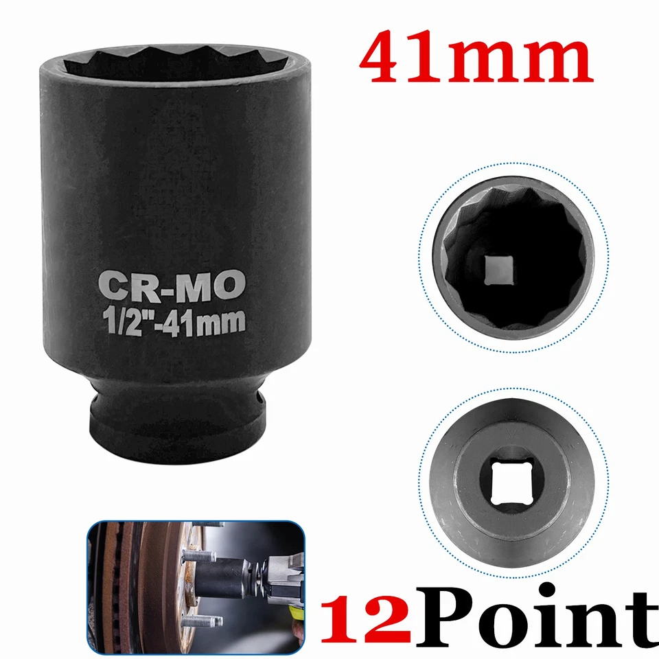 WinHolder 41mm 1/2" Drive Axle Hub Nut Socket 12 Point Deep Impact Socket Garage - Image 1 of 4