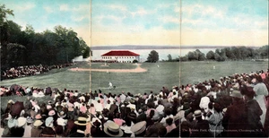 Campo atlético béisbol lago Chautauqua postal desplegable sin publicar a112 - Imagen 1 de 2