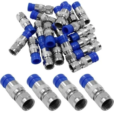 Compression Connectors Adapter Coaxial Cable F Compression Connectors x20 ct - Image 1 of 4