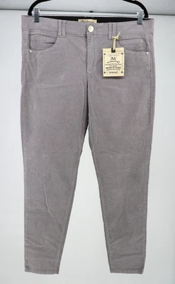 Pantalones Democracy Mujer 16 Ab Technology Gris Pana Ajustados Tobillo 29" Entrepierna Nuevos Foto 1 de 4
