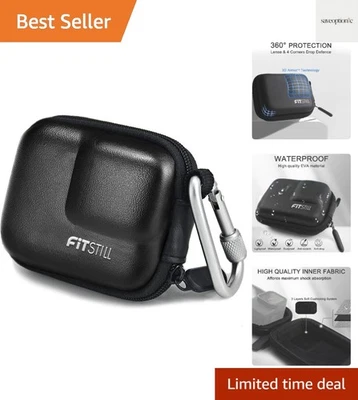 Mini estuche de transporte de PU negro para Go Pro Hero 13 negro, almacenamiento de viaje rígido... Foto 1 de 4