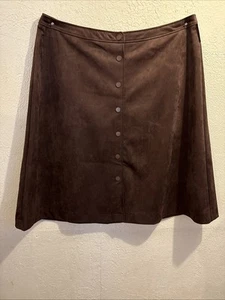 Cato Womens Skirt Size 26/28 Waist-47” Brown Suede NEW - Picture 1 of 10