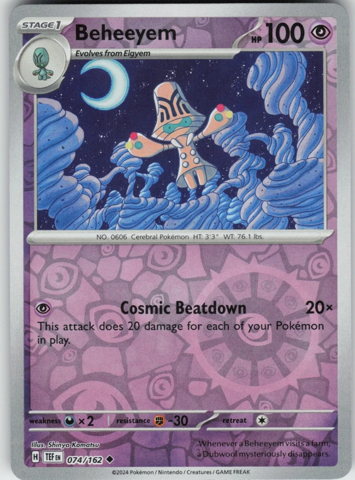 Reverse Holo Beheeyem 074/162 Uncommon SV05: Temporal Forces NM - Image 1 of 1