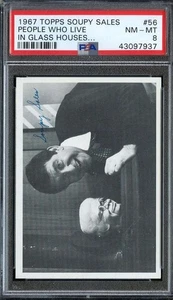 1967 TOPPS SOUPY SALES #56 PEOPLE WHO LIVE IN GLASS HOUSES PSA 8 *DS15106 - Picture 1 of 2