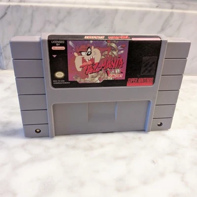 Taz-Mania SNES (Super Nintendo, 1993) SNES Cartridge Only Tested - Image 1 of 4