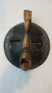 Decorative Wall Art Wood Sculpture African Art Wall Mask 14 1/2 in Long Ghana - Picture 1 of 5